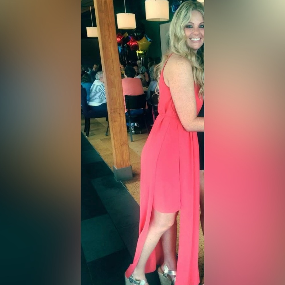 Elegant Coral Sleeveless Dress